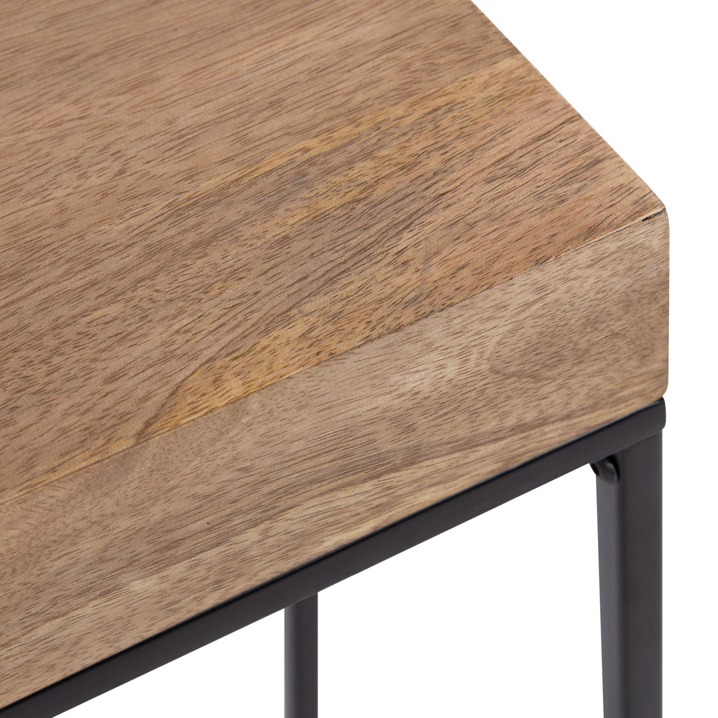 Karlsen Wood and Metal Slim Side Table