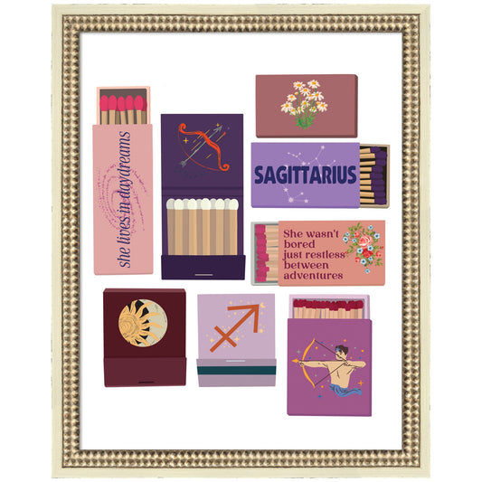 Sagittarius Matchbooks 14x18 FC by Megan Ryan Framed Wall Art Print
