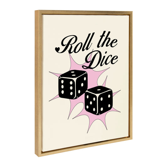 Sylvie Roll The Dice Pink Framed Canvas by Alli Standefer