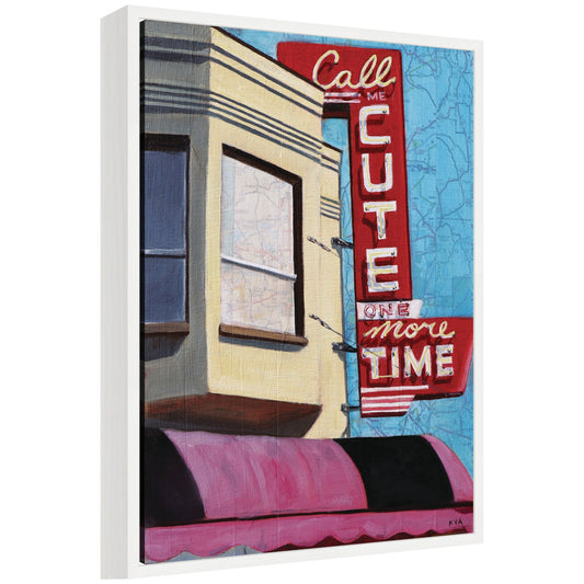 Call Me Cute by Krista V. Allenstein Framed Canvas Wall Art Print