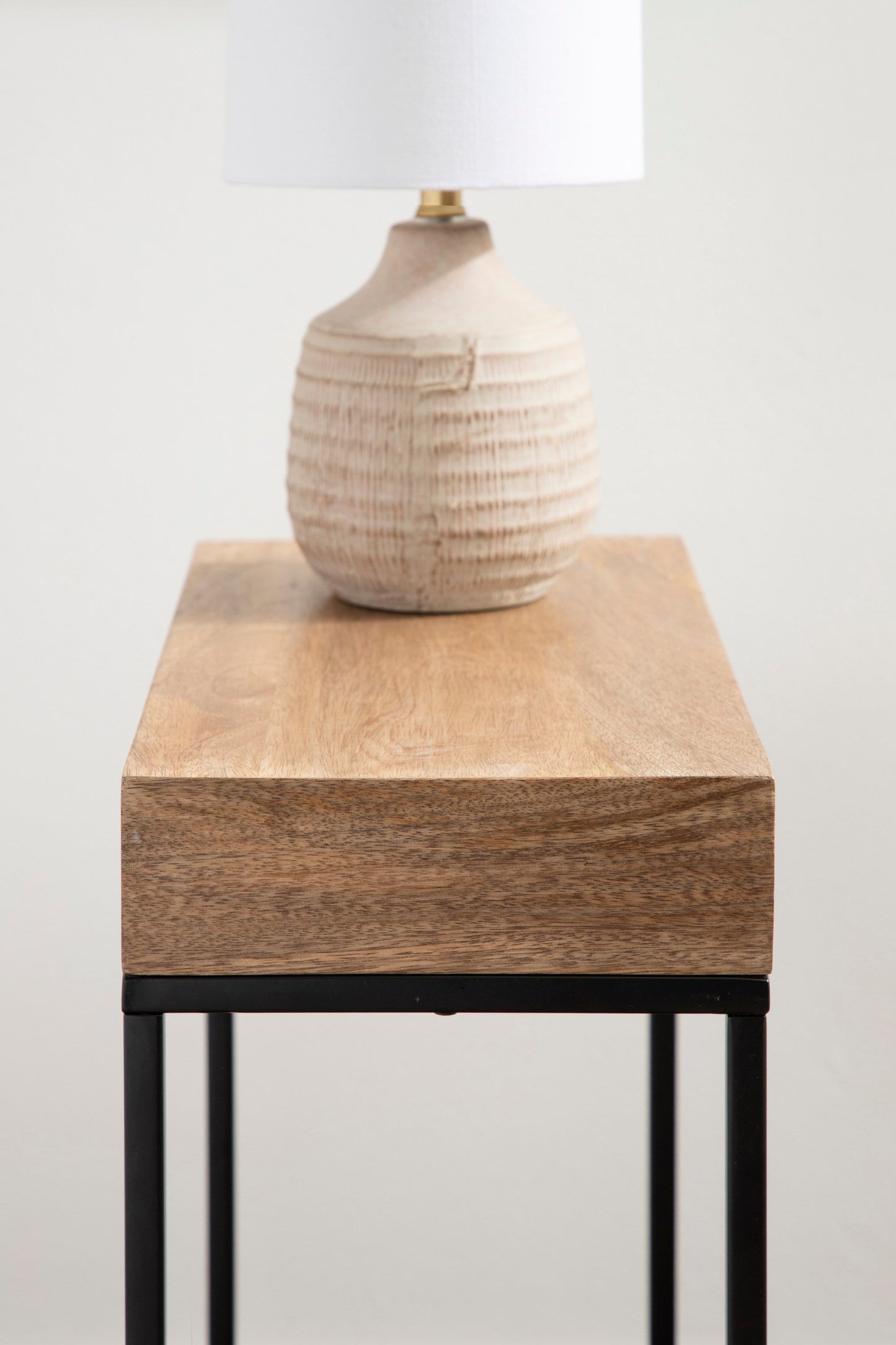 Karlsen Wood and Metal Slim Side Table