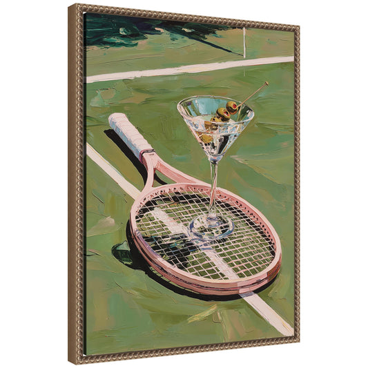Tennis Martini by Honey Island Studio Framed Canvas Wall Art Print