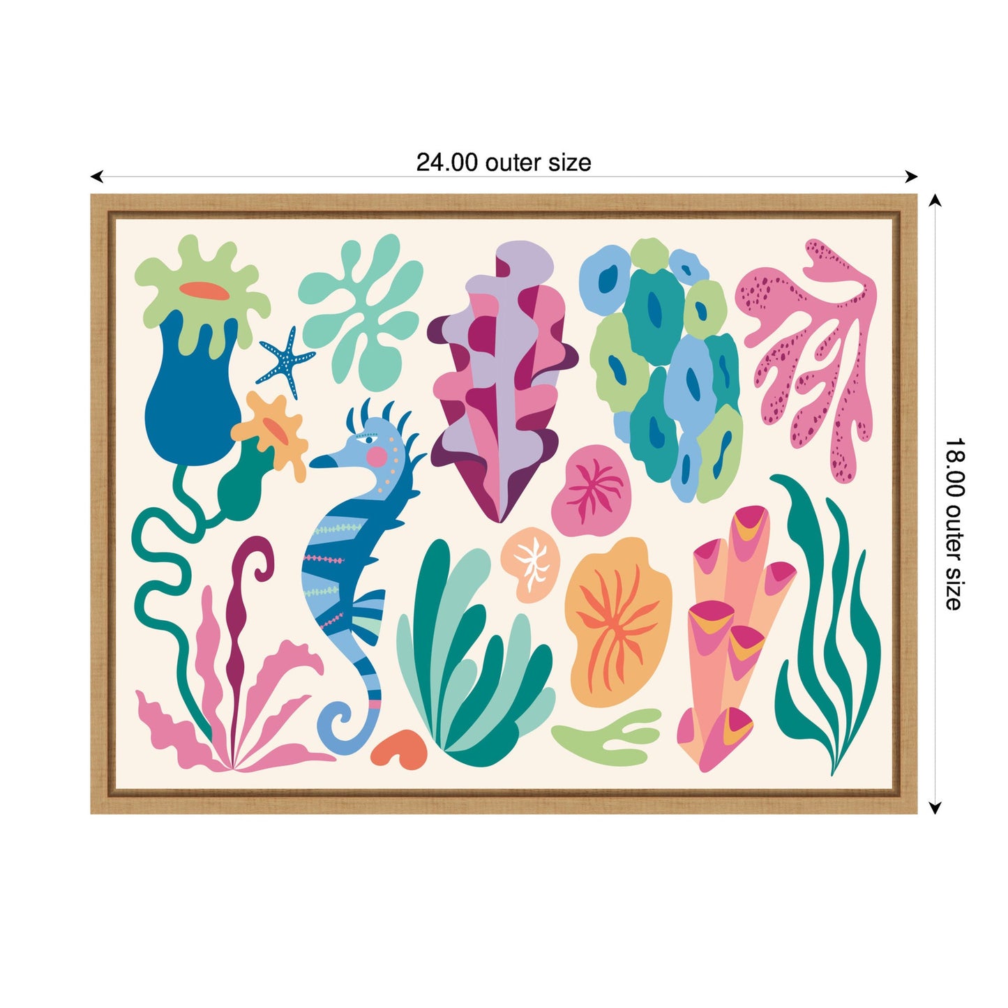 Sylvie Fun Colorful Coral Reef Framed Canvas by Rachel Lee
