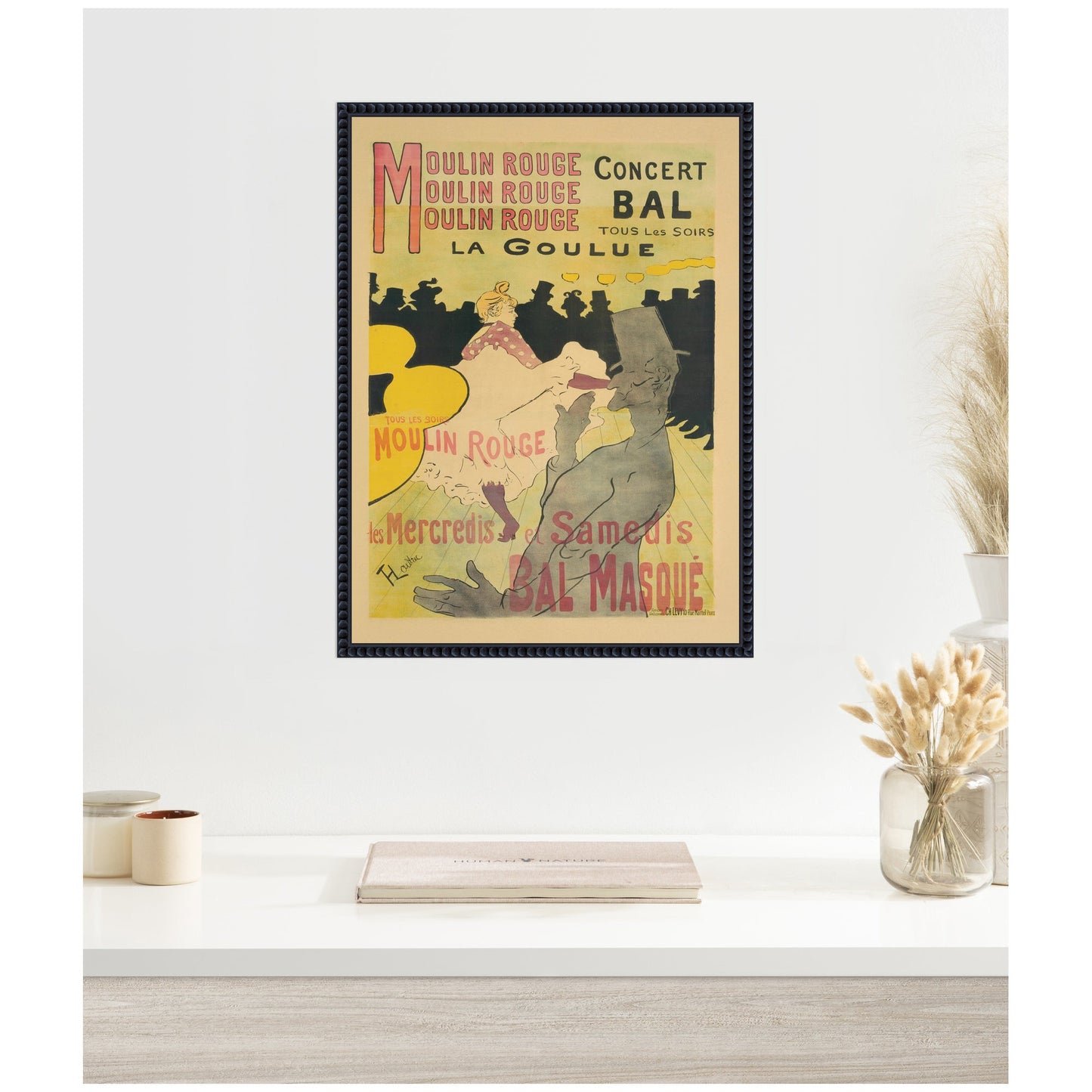 Moulin Rouge La Goulue 1891 Henri de Toulouse Lautrec by The Art Institute of Chicago Framed Canvas Wall Art Print