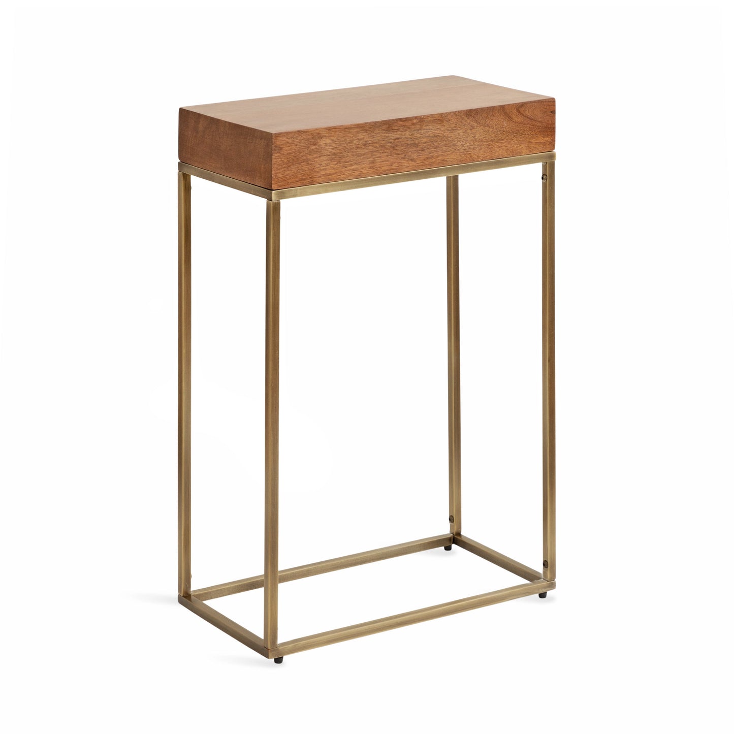 Karlsen Wood and Metal Slim Side Table