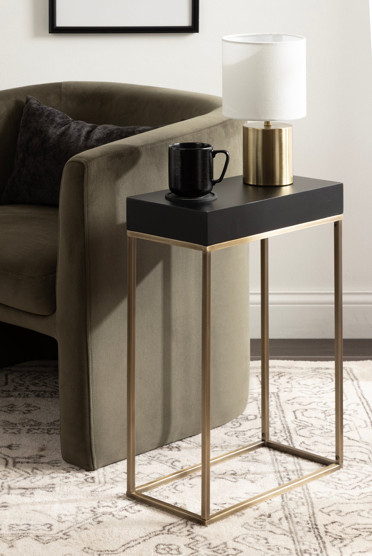 Karlsen Wood and Metal Slim Side Table