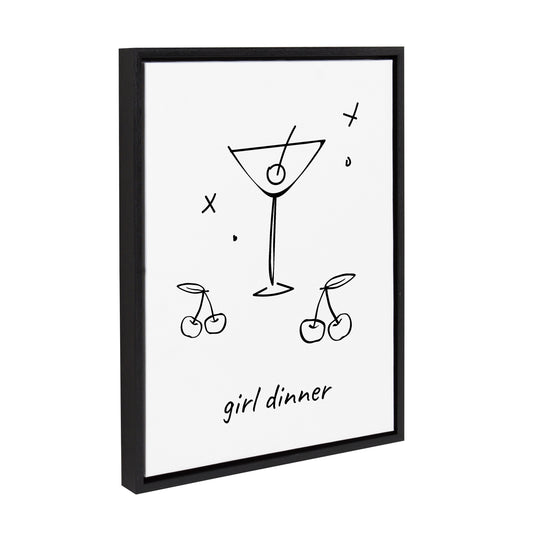 Sylvie Girl Dinner Framed Canvas by Honey Island Studio