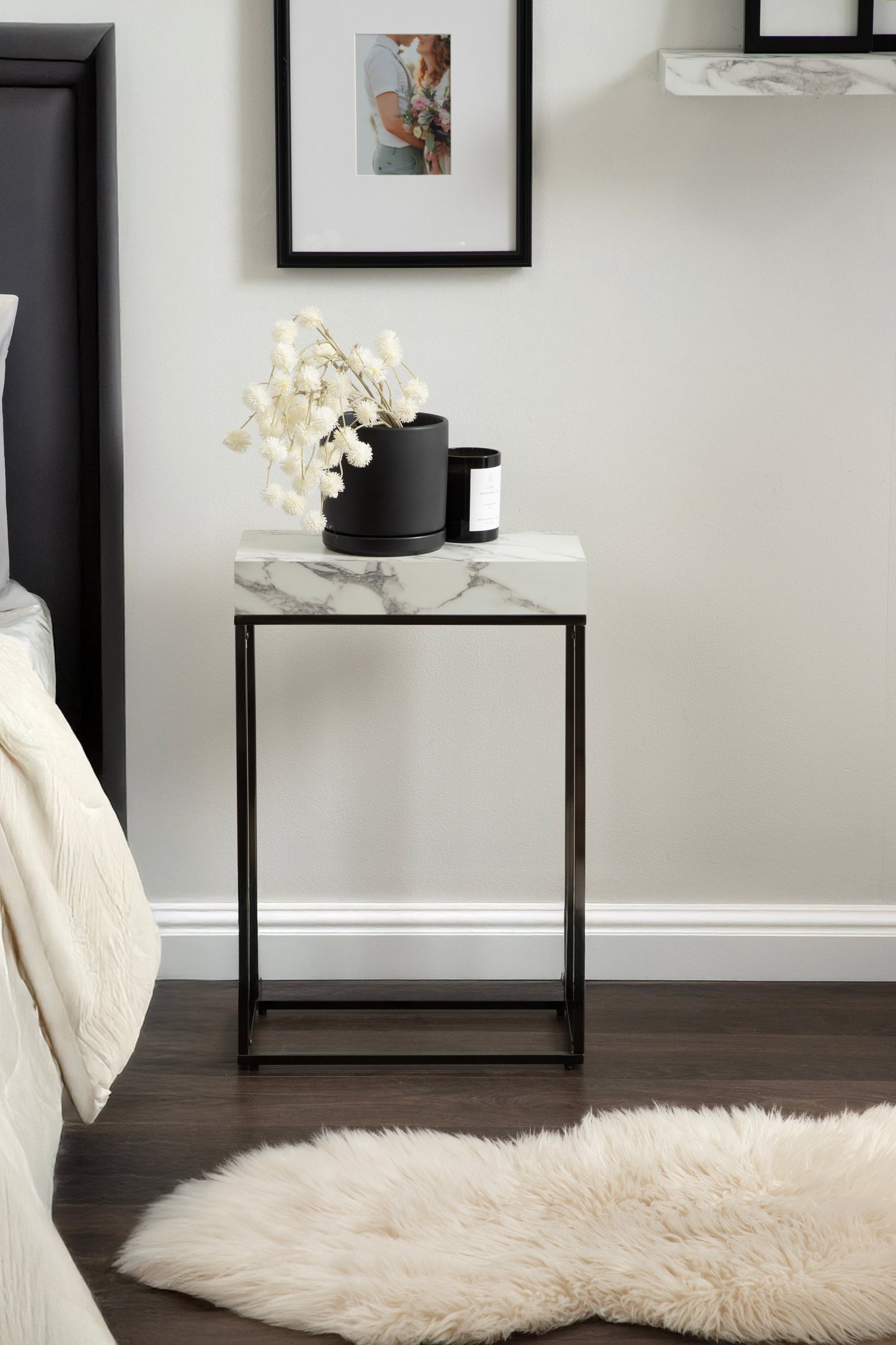 Karlsen Wood and Metal Slim Side Table