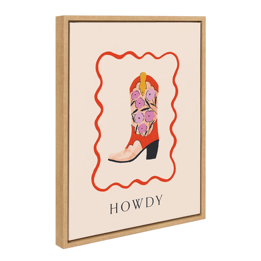 Sylvie Howdy Framed Canvas by Duchess Plum