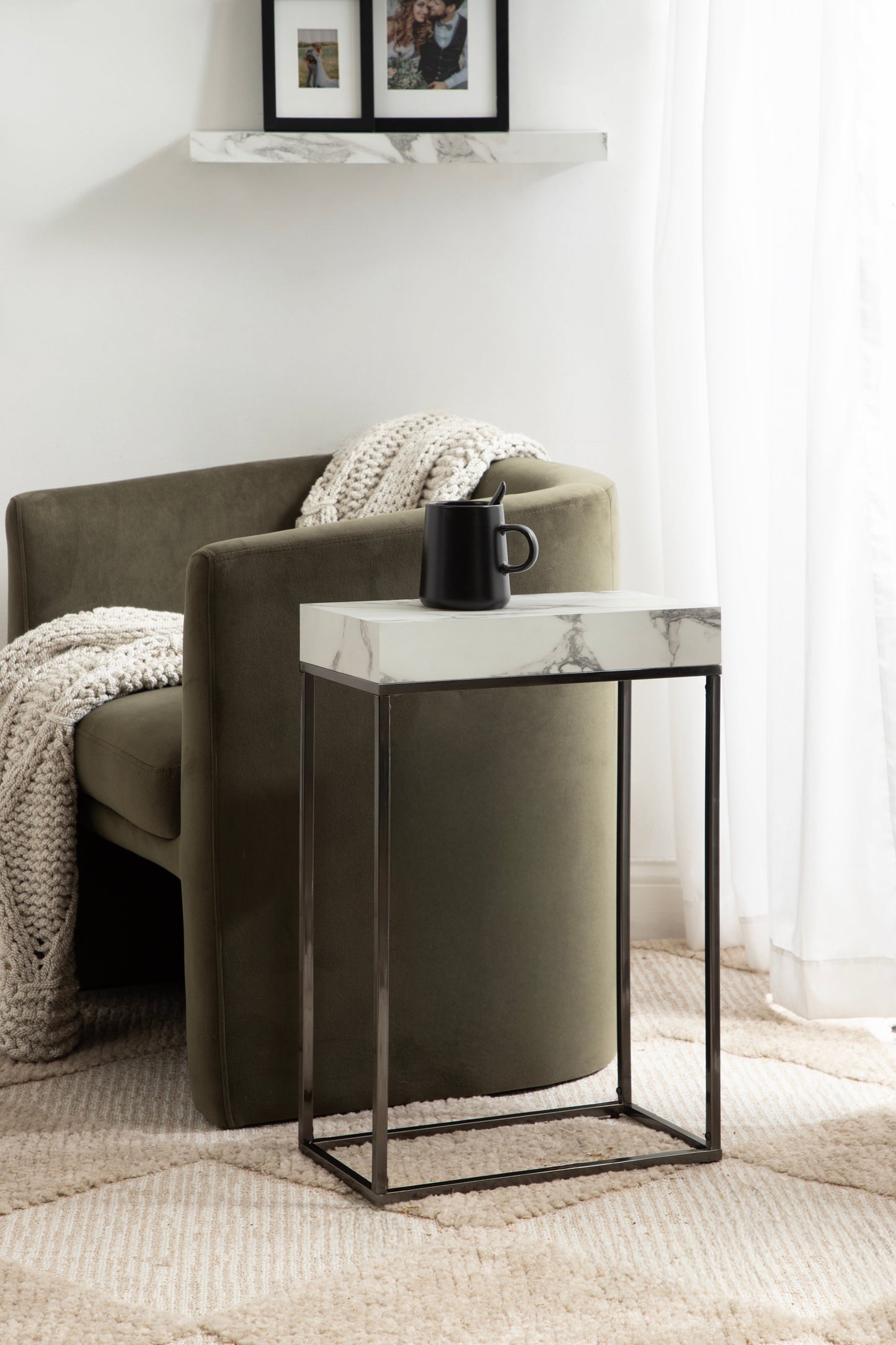 Karlsen Wood and Metal Slim Side Table